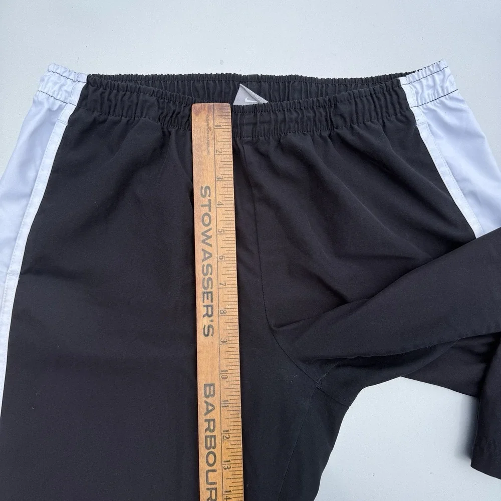 00s Nike Track Pants Striped Poly Sweatpants Size LG 10/12 Black/white Classic